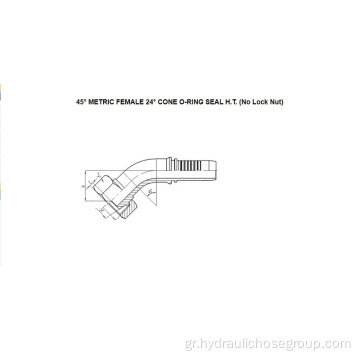 45 ° Metric Female O-Ring 24 ° Cone HT 20541-T